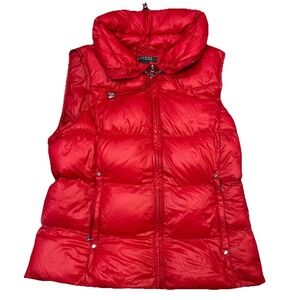 Lauren Ralph Lauren Red Puffer Down Vest Women's Size Small